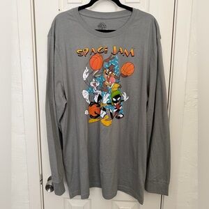 Space Jam Gray Graphic Long Sleeve Tee 3XL